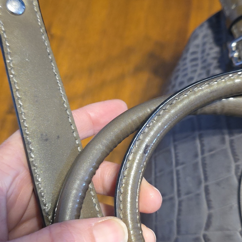 Coach Madison Crocodile Embossed Leather Satchel - Picture 10 of 16
